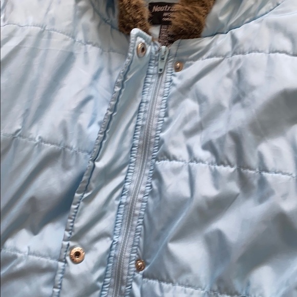 Sky Blue Parka puffer coat - Picture 4 of 14